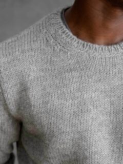 Grey Wool and Alpaca Heavy Crewneck Sweater Product Thumbnail 6