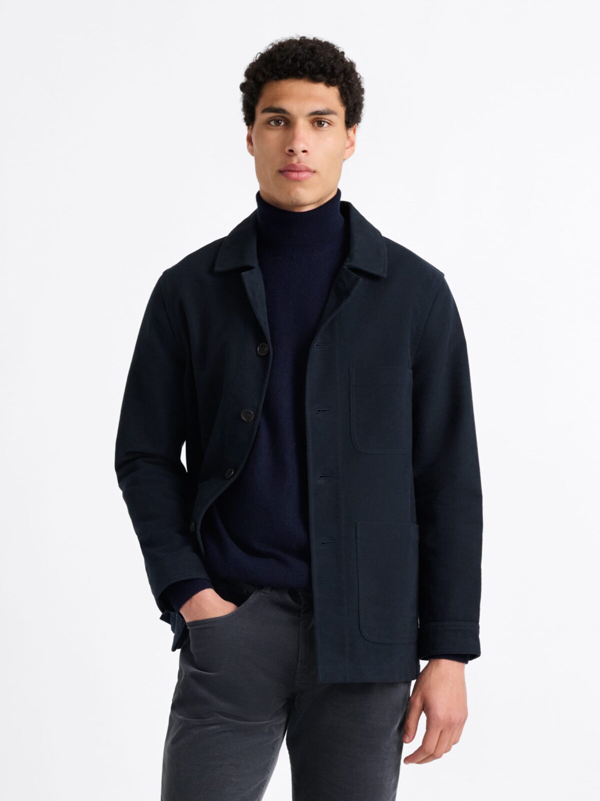 archive 23区 wool napoleon jacket navy 38 Napoleon Jacket Navy Blue Blazer Wool