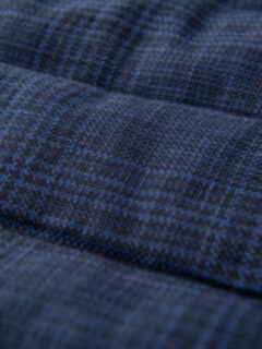 Brera Navy Glen Plaid Cotton and Linen Zip Vest Product Thumbnail 6