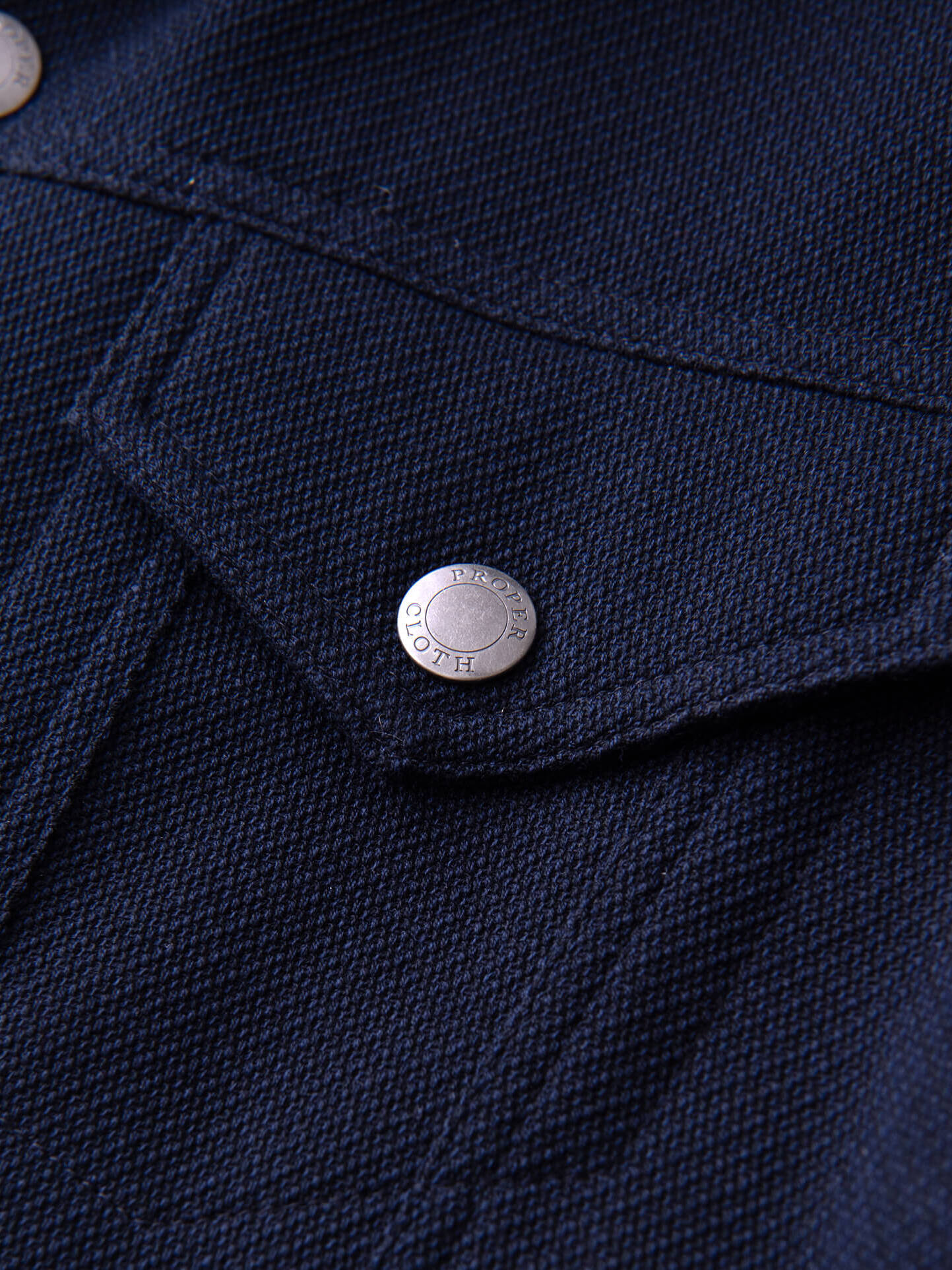Lafayette Navy Blue Wool and Cotton Trucker Jacket by Proper Cloth