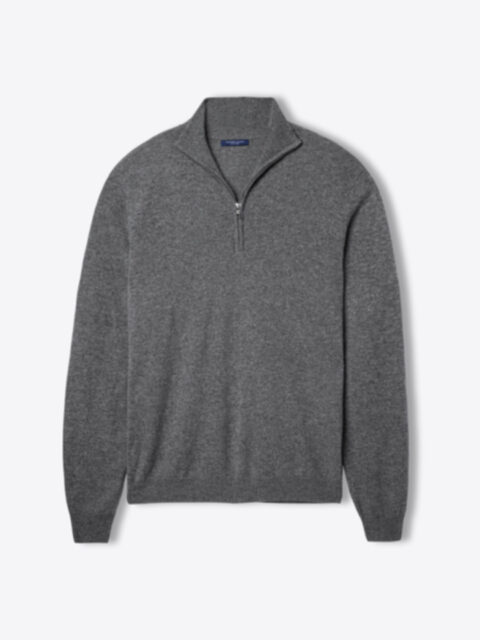Suggested Item: Grey Cashmere Half-Zip Sweater