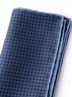 Navy and Light Blue Silk Pocket Square Product Thumbnail 2