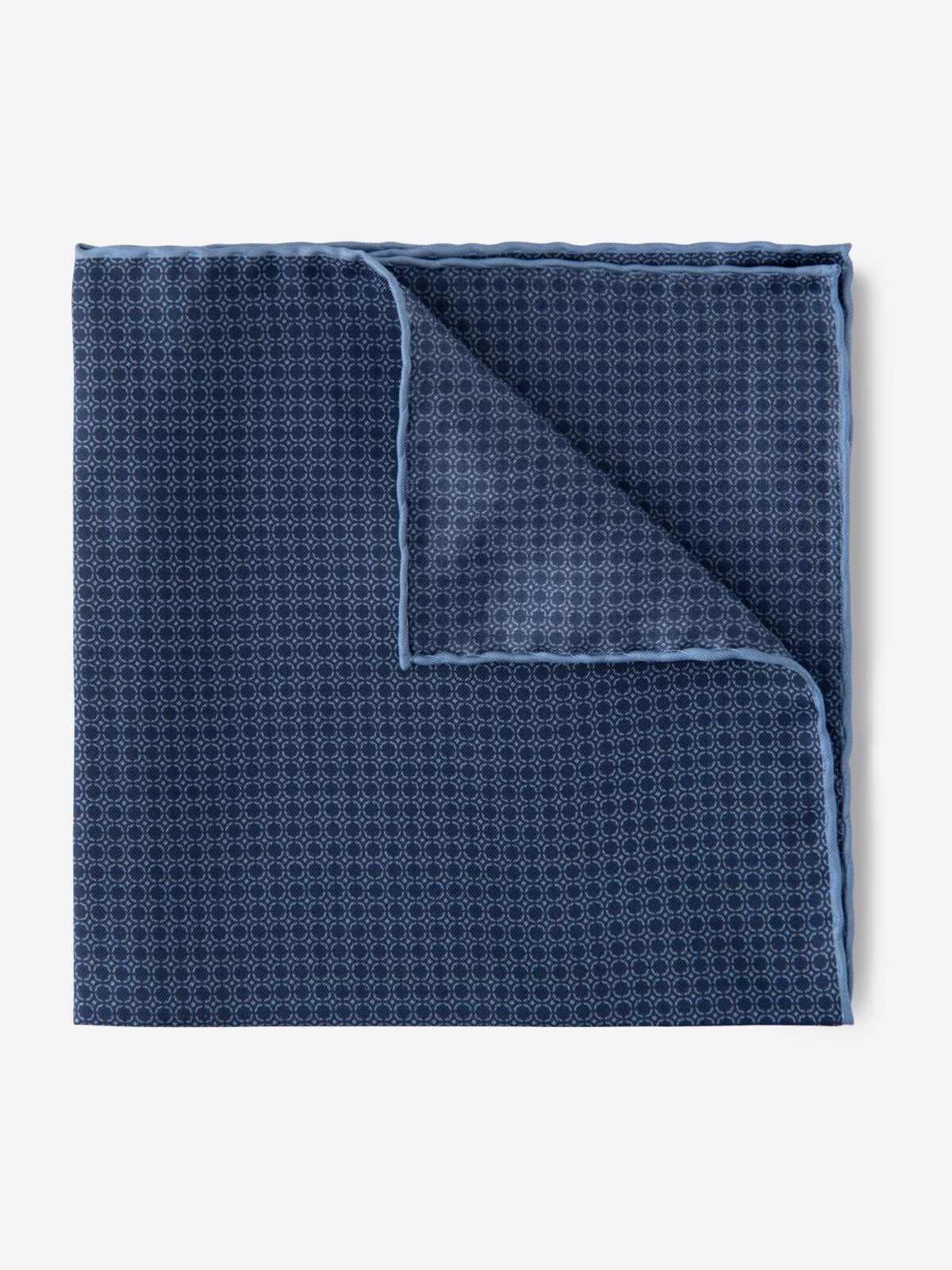 Navy and Light Blue Silk Pocket Square