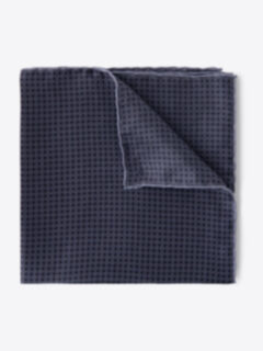 Black and Grey Silk Pocket Square Product Thumbnail 1