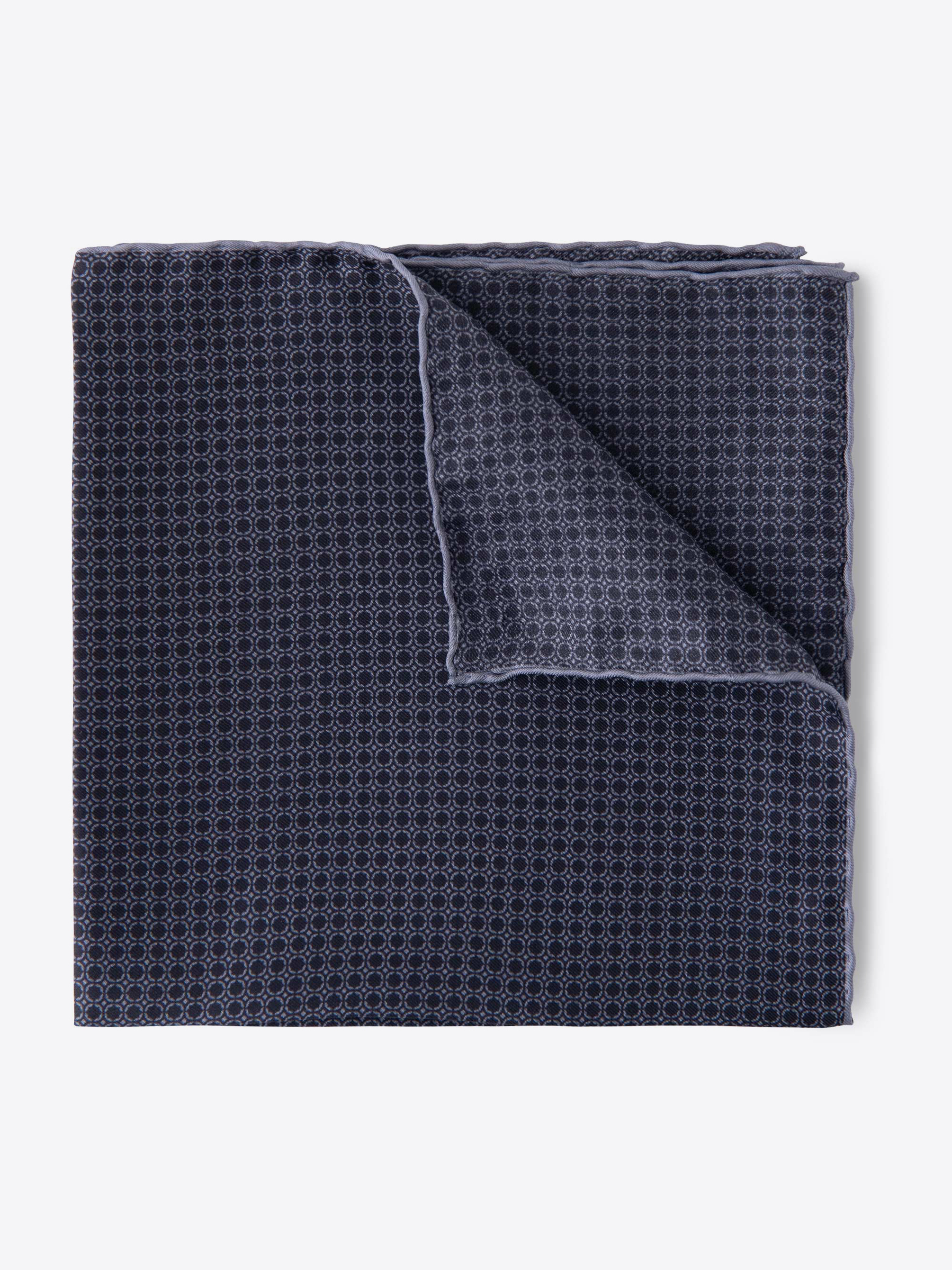 Zoom Image of Black and Grey Silk Pocket Square