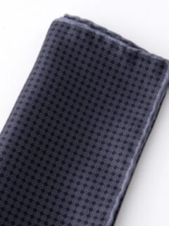 Black and Grey Silk Pocket Square Product Thumbnail 2