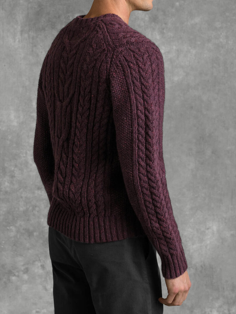 Burgundy Knit Wool Sweater & Pants Set - ADAMO