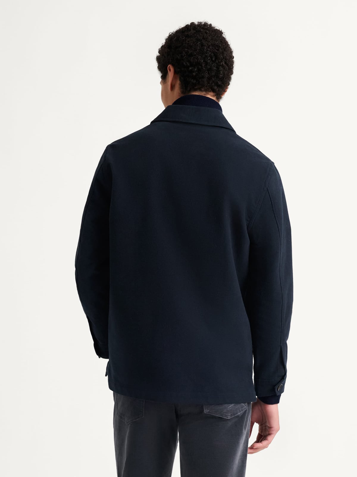 Navy Heavyweight Moleskin Chore Jacket - Proper Cloth