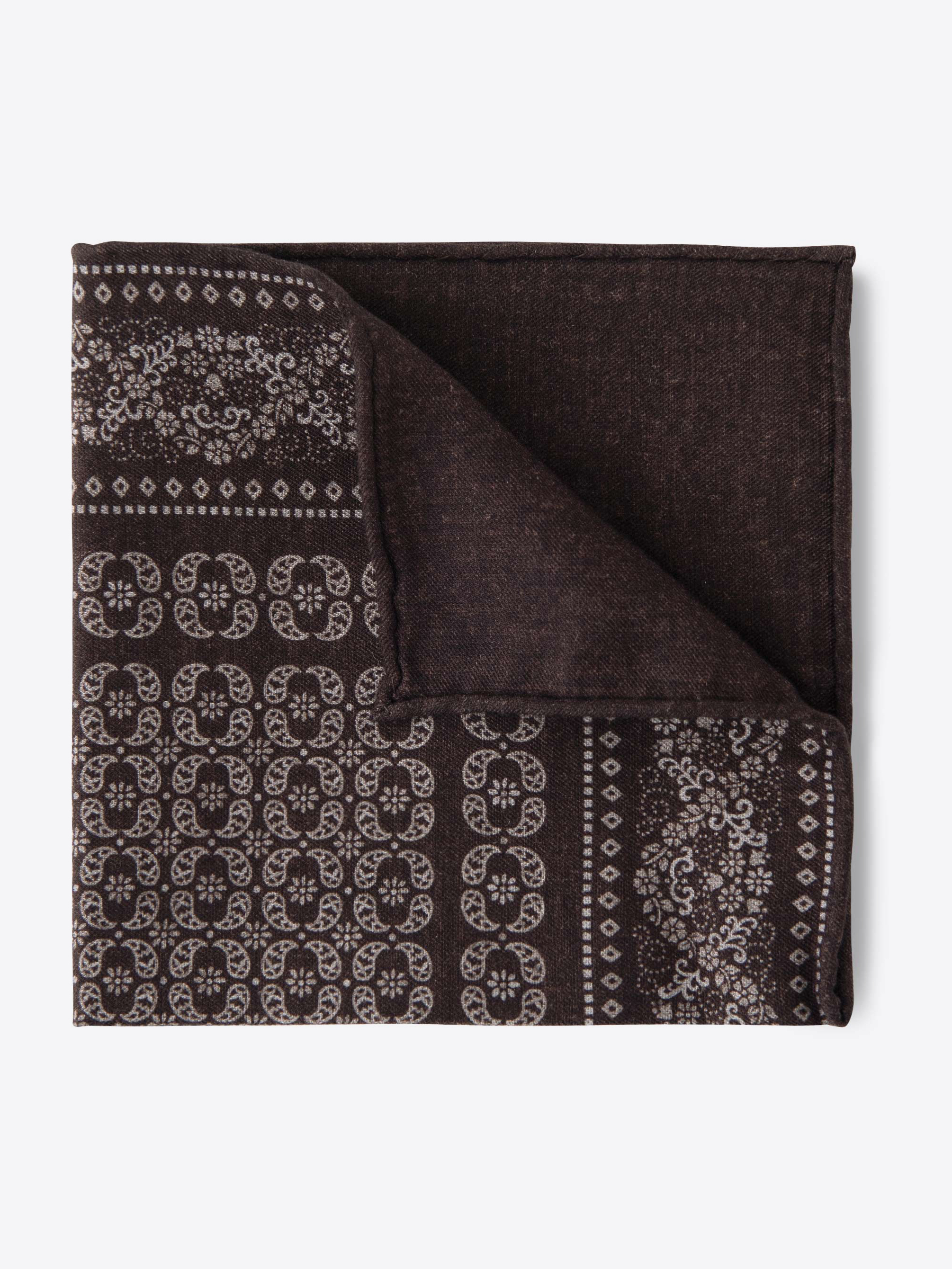 Zoom Image of Dark Brown Floral Print Pocket Square