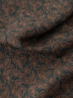 Green and Brown Floral Print Pocket Square Product Thumbnail 3