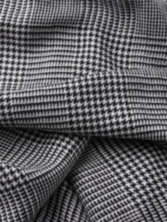 Black and White Glen Plaid Wool Scarf Product Thumbnail 3