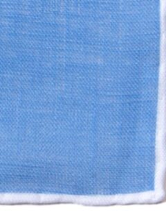 Blue Linen Pocket Square Product Thumbnail 3