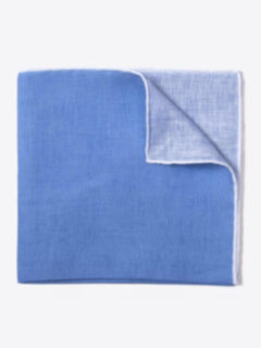 Blue Linen Pocket Square Product Thumbnail 1