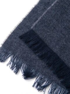 Dark Grey and Blue Cashmere Scarf Product Thumbnail 2