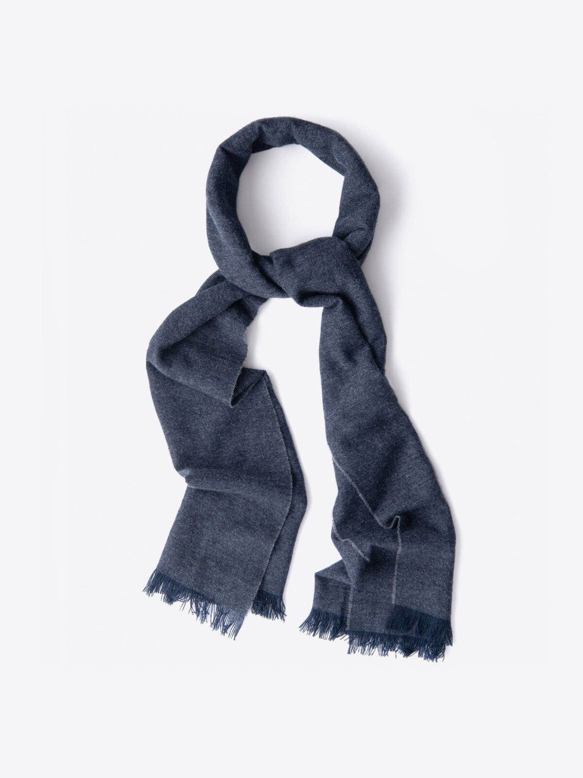 Dark Grey and Blue Cashmere Scarf
