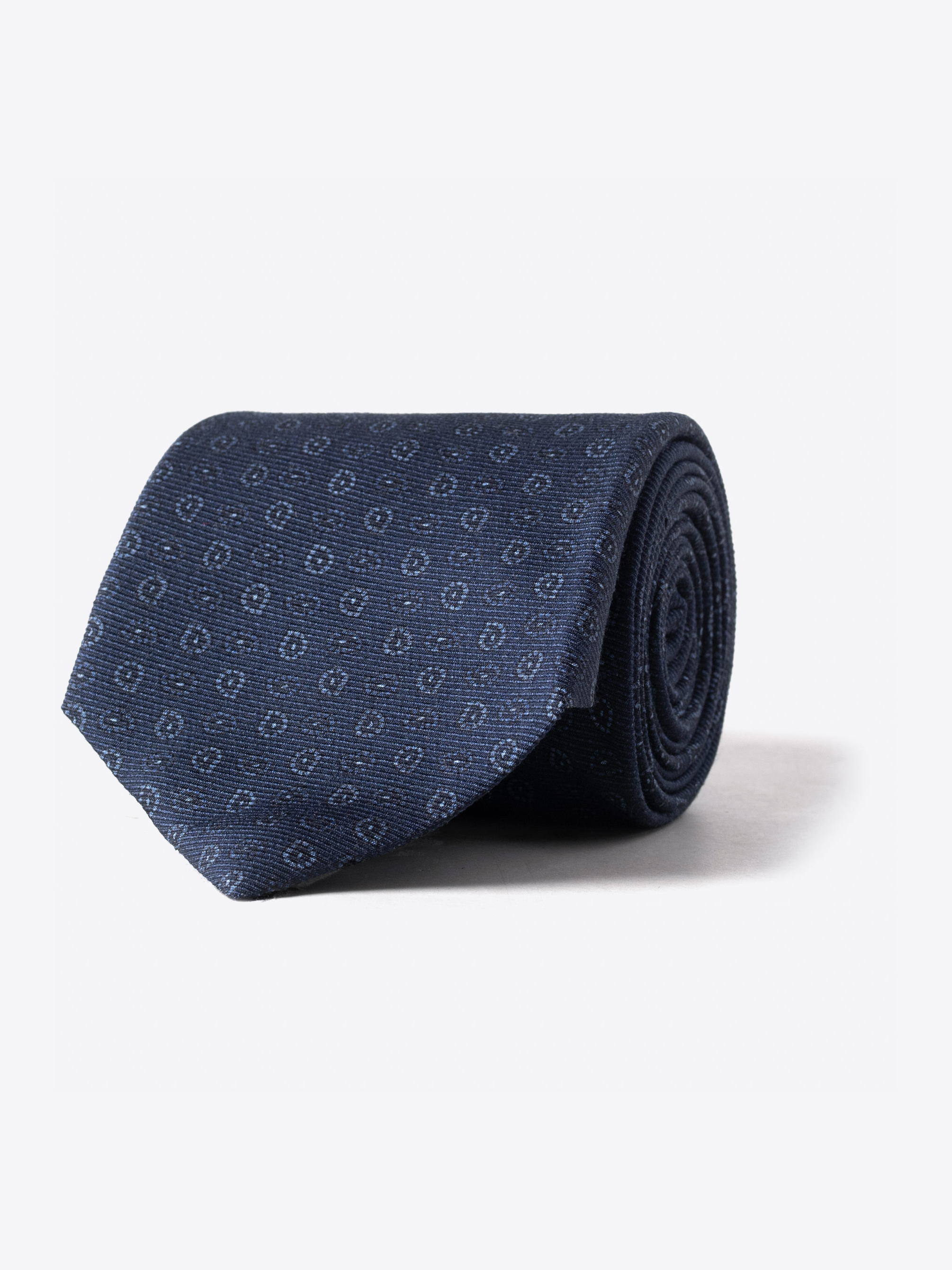 Zoom Image of Tonal Blue Small Paisley Print Tie