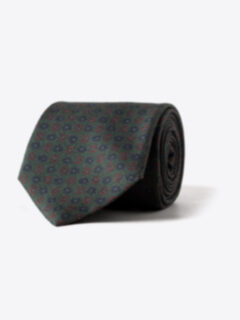 Green and Blue Small Paisley Print Tie Product Thumbnail 1