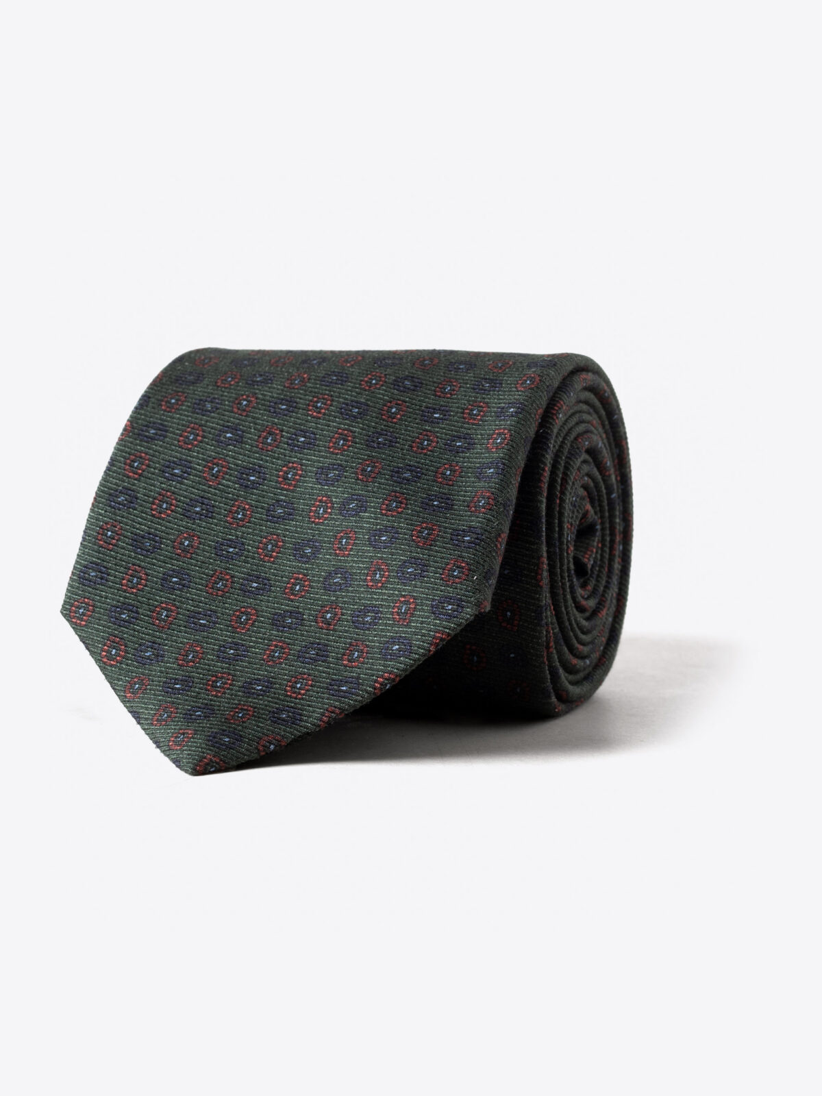Green and Blue Small Paisley Print Tie
