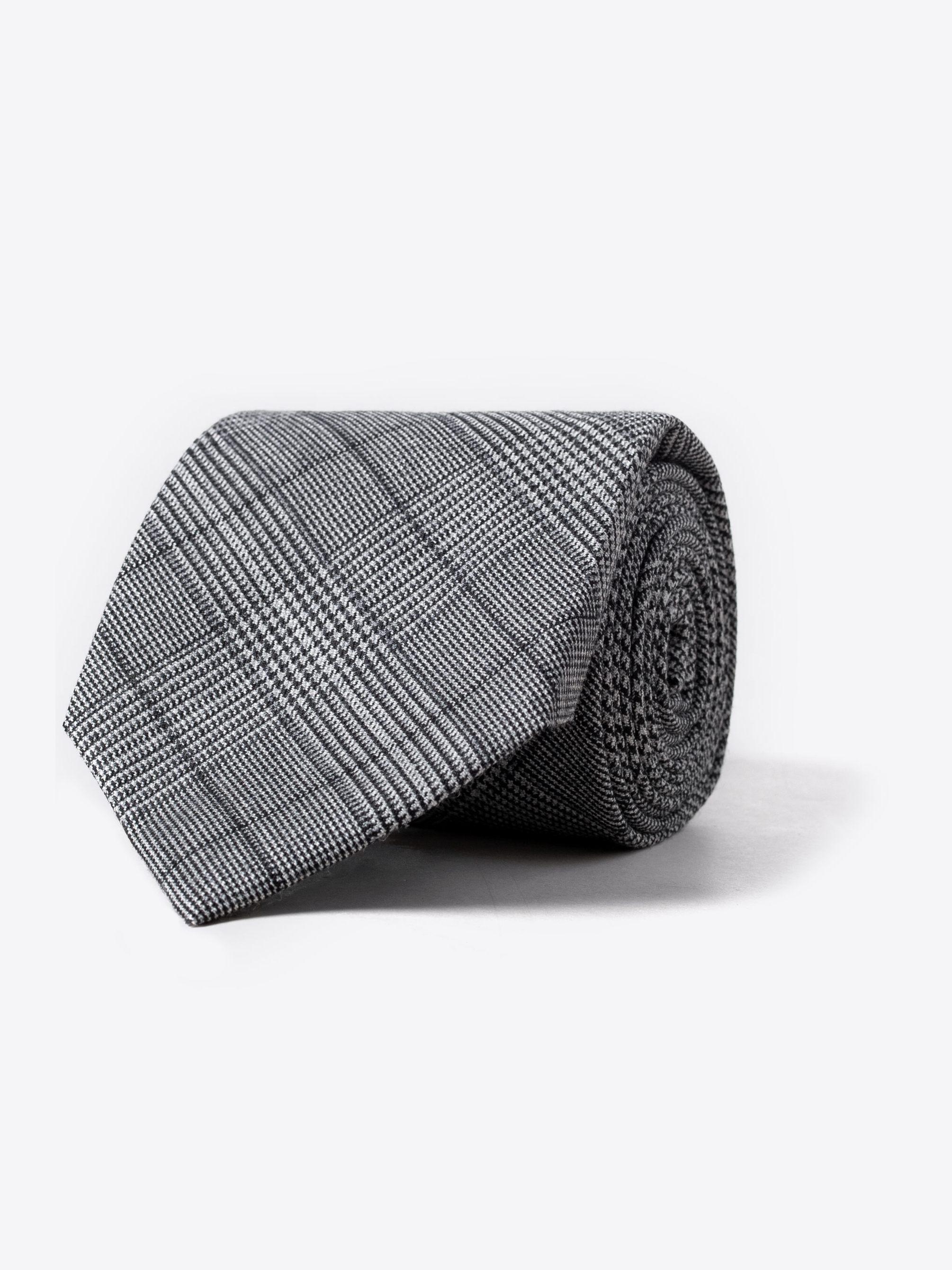 Zoom Image of Grey Prince of Wales Check Wool Tie