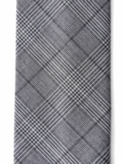 Grey Prince of Wales Check Wool Tie Product Thumbnail 3
