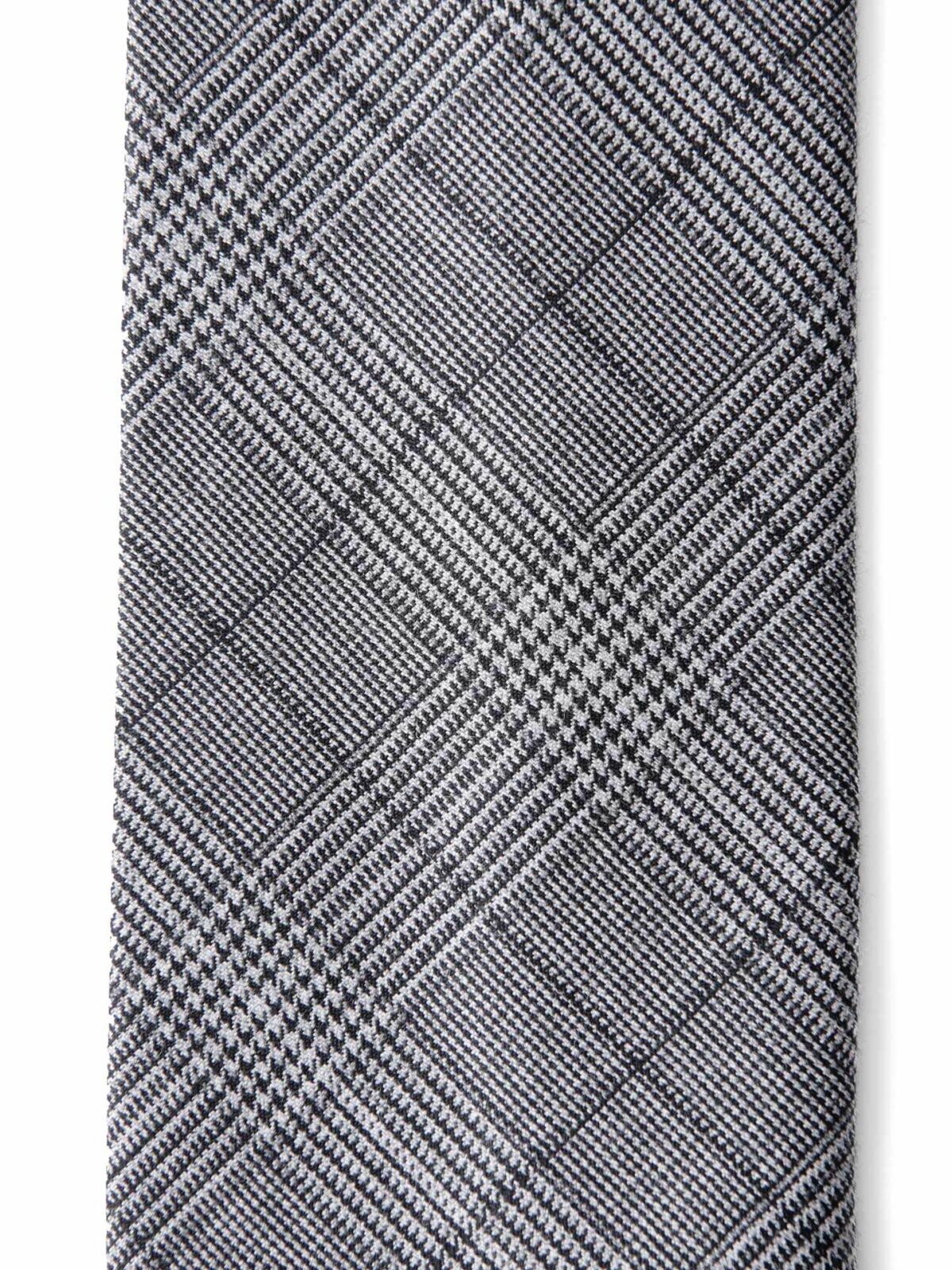 Grey Prince of Wales Check Wool Tie