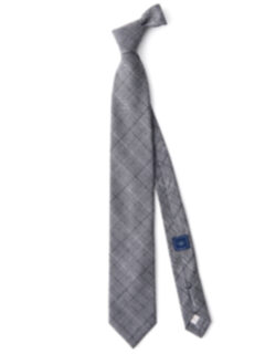Grey Prince of Wales Check Wool Tie Product Thumbnail 2
