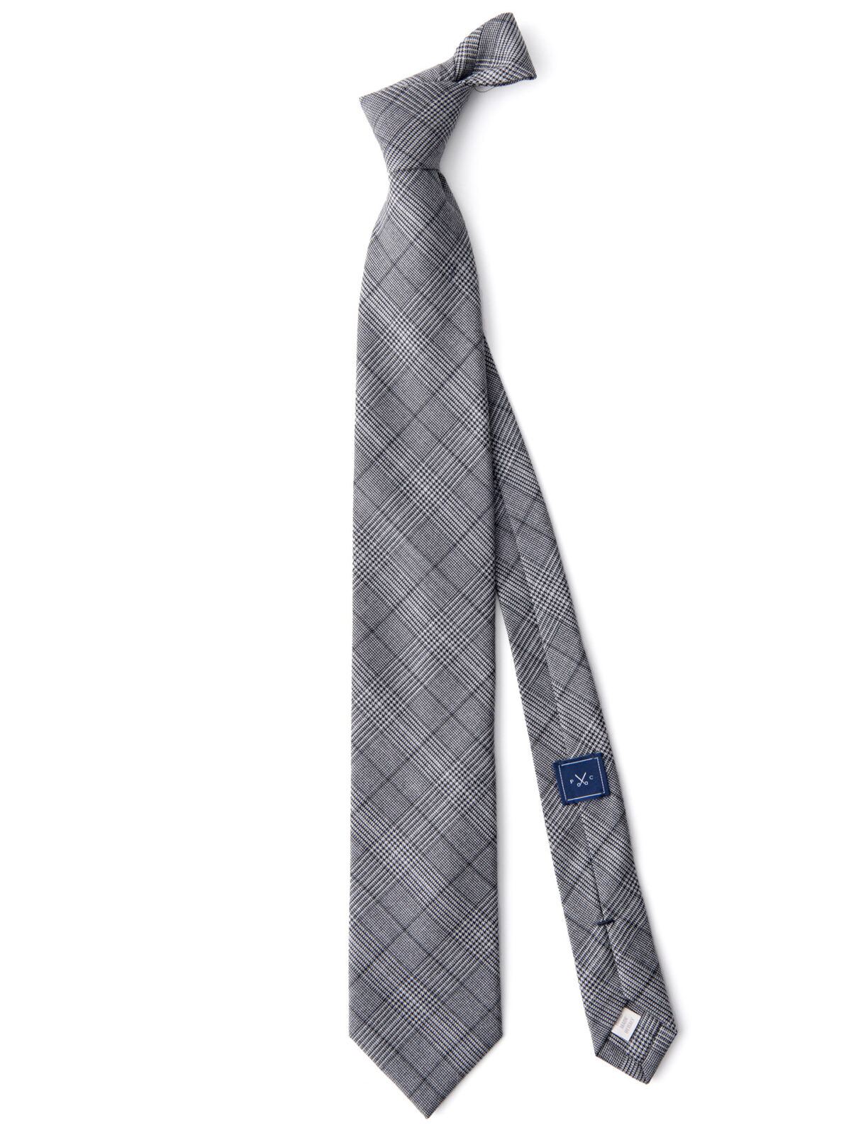 Grey Prince of Wales Check Wool Tie