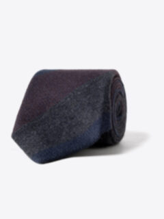 Shop Navy Charcoal and Burgundy Wide Multi Stripe Cashmere Tie