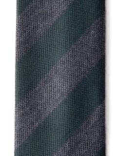 Pine and Grey Wool and Silk Striped Tie Product Thumbnail 3