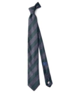 Pine and Grey Wool and Silk Striped Tie Product Thumbnail 2