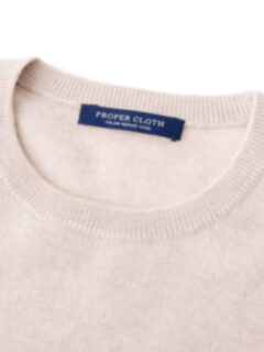 Almond Biella S130s Merino Crewneck Sweater Product Thumbnail 2