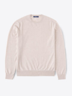 Almond Biella S130s Merino Crewneck Sweater Product Thumbnail 1