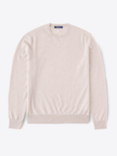 Almond Biella S130s Merino Crewneck Sweater