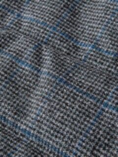 Cortina Grey and Blue Windowpane Wool Button Vest Product Thumbnail 4