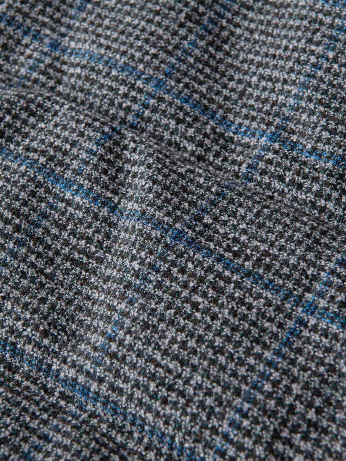 Cortina Grey and Blue Windowpane Wool Button Vest