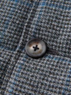 Cortina Grey and Blue Windowpane Wool Button Vest Product Thumbnail 3