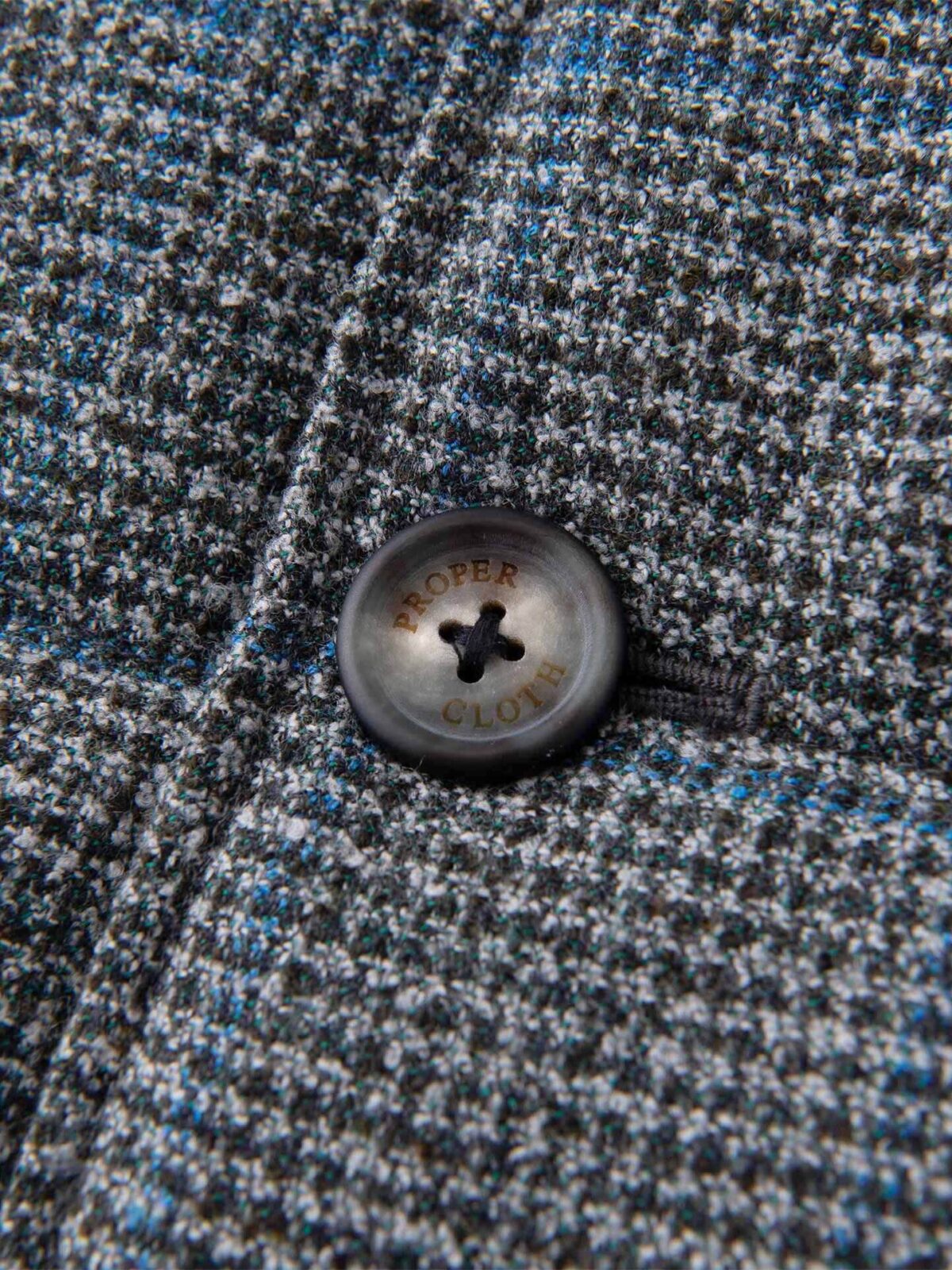 Cortina Grey and Blue Windowpane Wool Button Vest