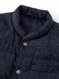 Cortina Navy Plaid Donegal Wool Snap Vest Product Thumbnail 2