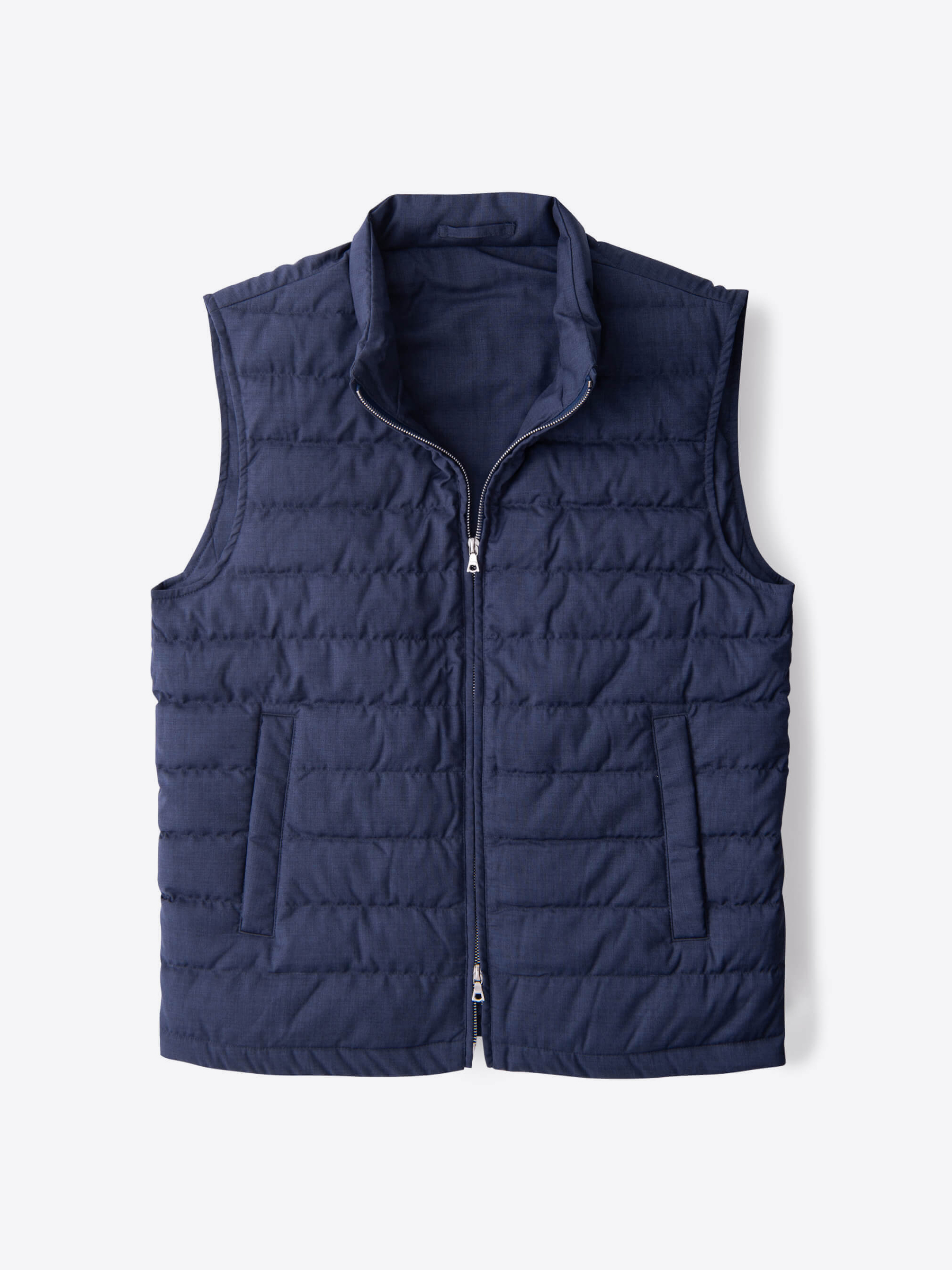 Zoom Image of Brera Slate Merino Wool Zip Vest