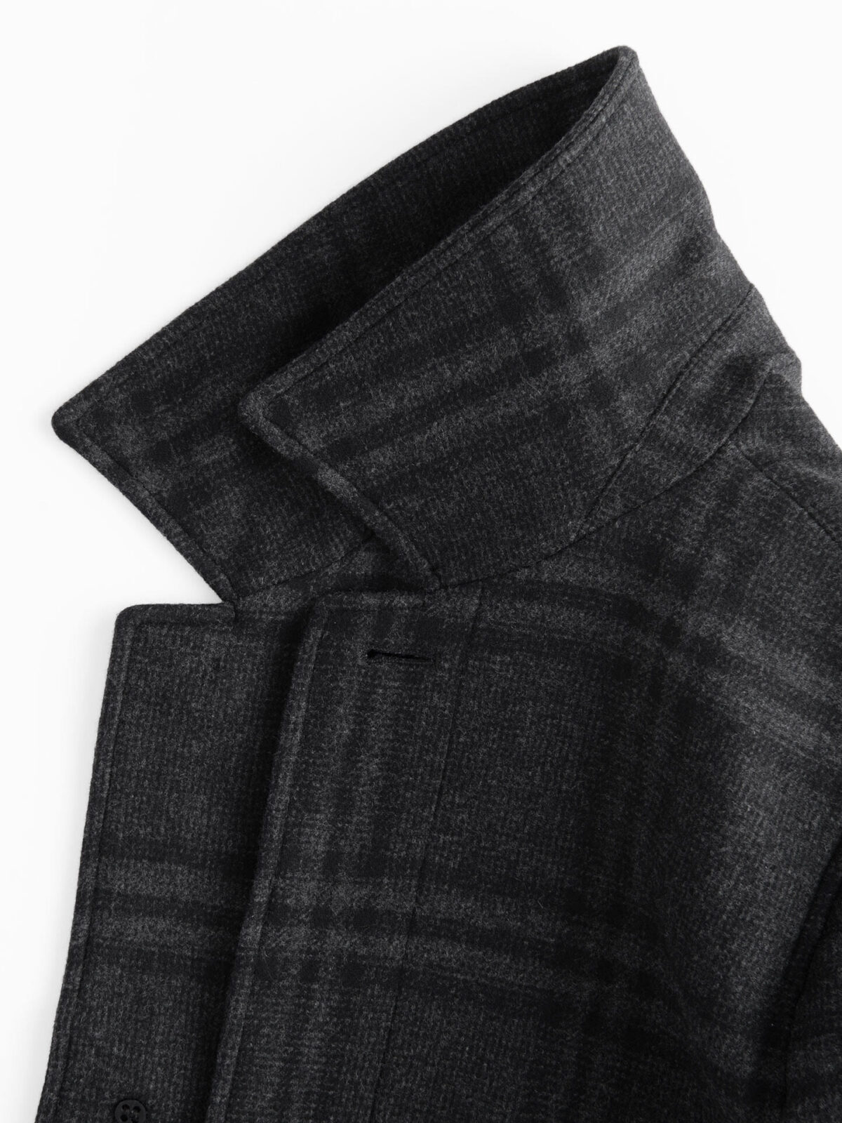 Lazio Charcoal Plaid Wool Coat