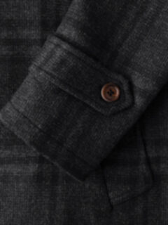 Lazio Charcoal Plaid Wool Coat Product Thumbnail 3