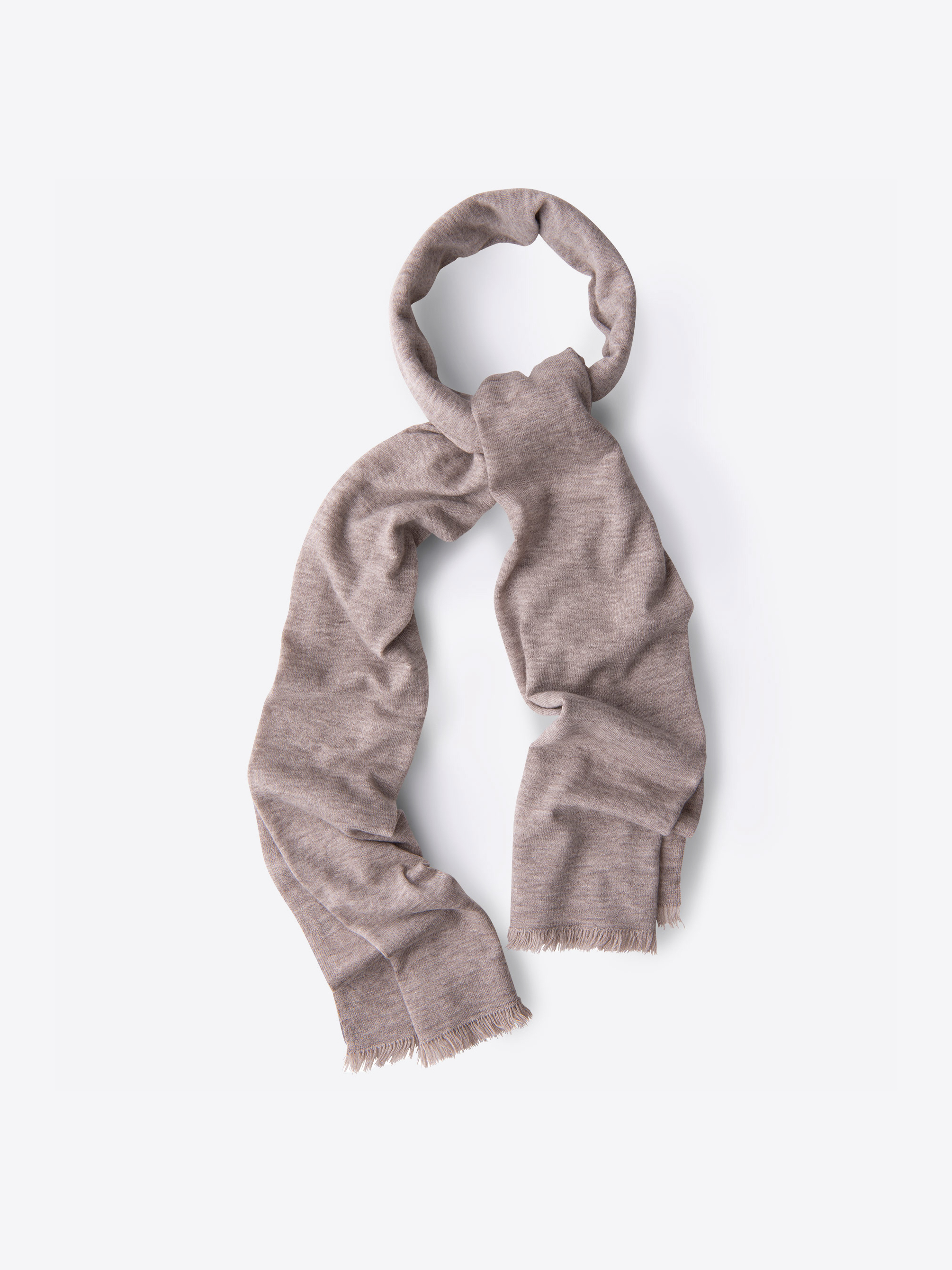 Zoom Image of Beige Italian Cashmere Knit Scarf