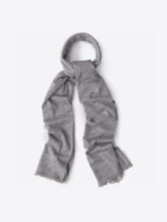Light Grey Italian Cashmere Knit Scarf Product Thumbnail 1