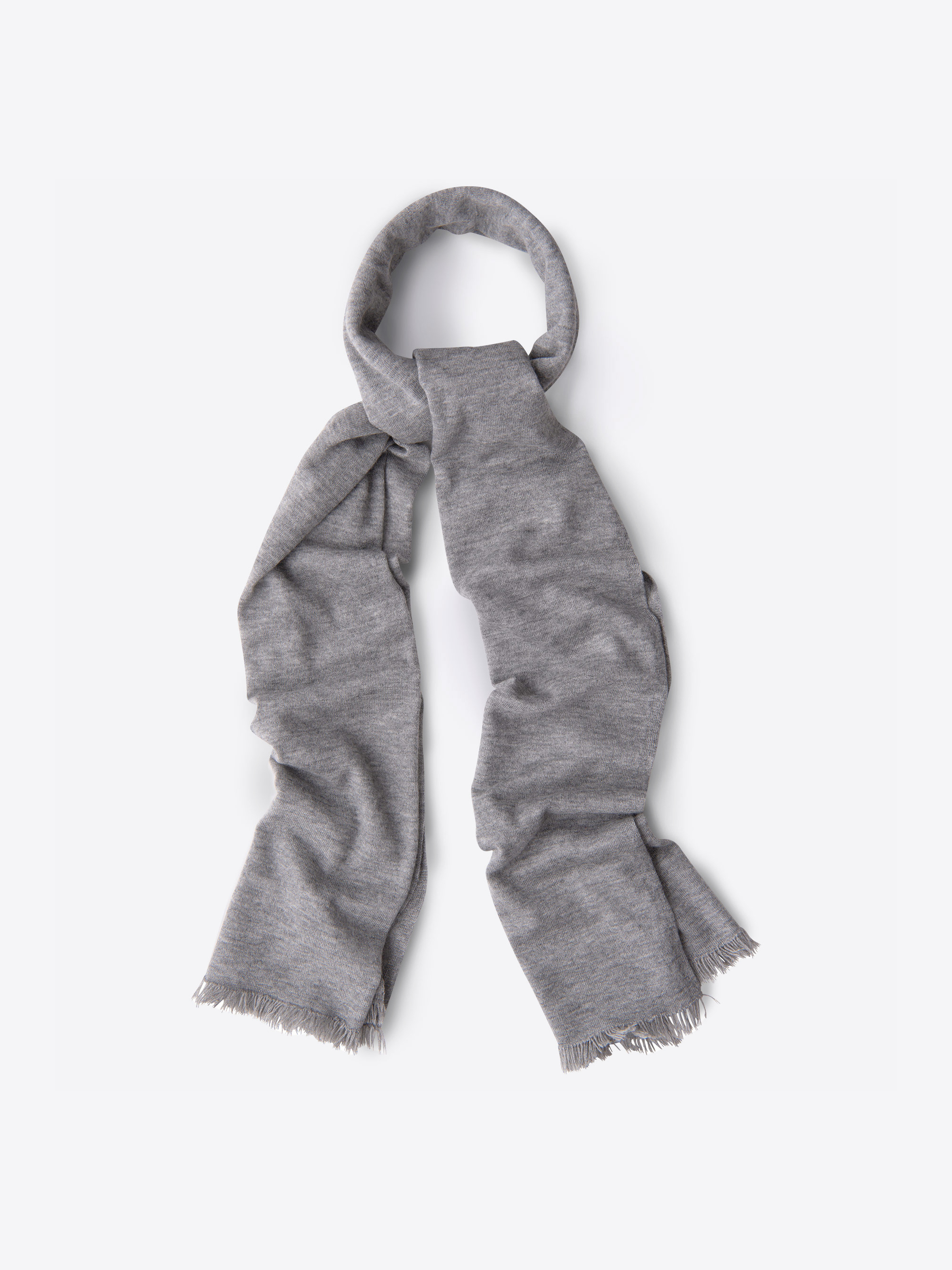 Zoom Image of Light Grey Italian Cashmere Knit Scarf