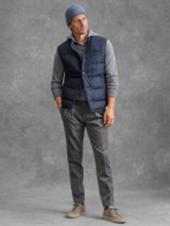 Cortina Navy Herringbone Button Vest Product Thumbnail 3