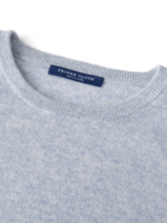 Frost Blue Cashmere Crewneck Sweater Product Thumbnail 5
