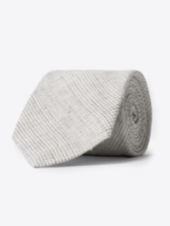 Shop Beige Linen Glen Plaid Tie