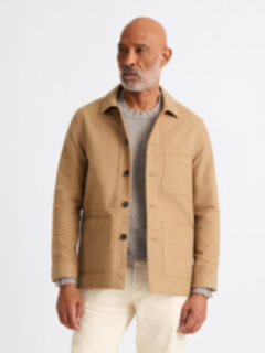 Camel Heavyweight Moleskin Chore Jacket - Proper Cloth