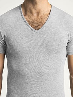 The V-Neck Undershirt - Lt Grey/White/Lt Grey - Proper Cloth