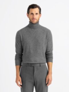 Grey Cashmere Turtleneck Sweater Product Thumbnail 1